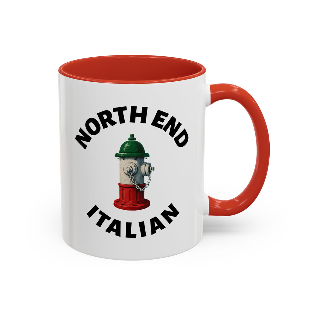 North End Coffee Mug with Fire Hydrant Design, Unique Gift for Italians, Fun Kitchen Decor