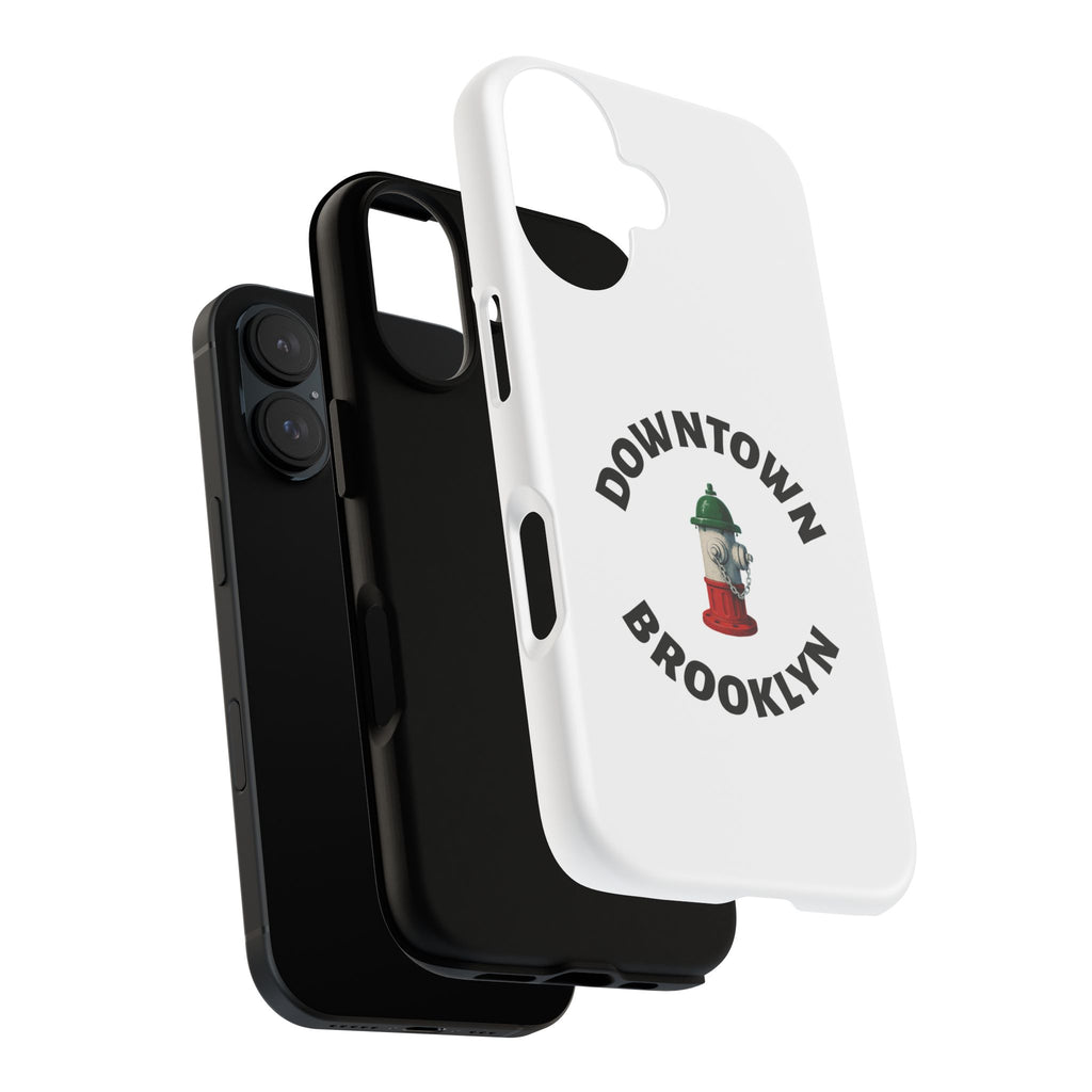 Downtown Brooklyn White Phone Case, Urban Style Phone Cover, Tough Smartphone Case, Gift for Italian Heritage, Fun Streetwear Accessories