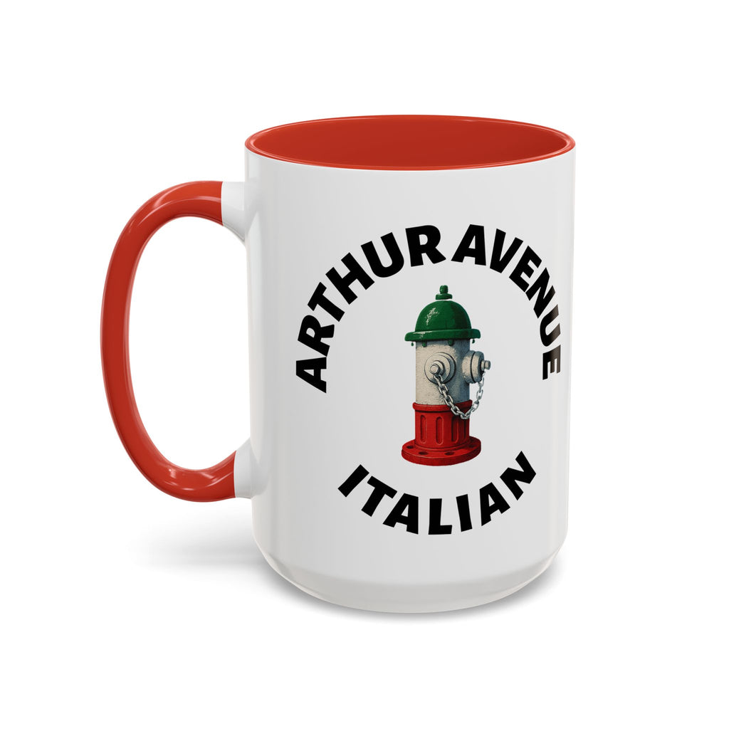 Arthur Avenue Coffee Mug with Fire Hydrant Design, Unique Gift for Italians, Fun Kitchen Decor