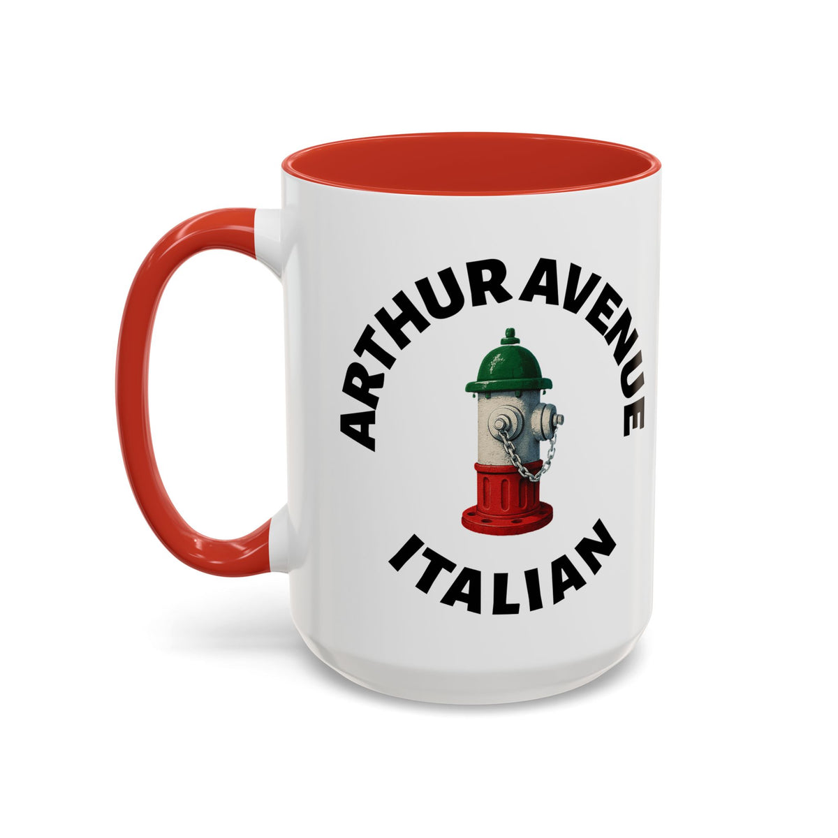 Arthur Avenue Coffee Mug with Fire Hydrant Design, Unique Gift for Italians, Fun Kitchen Decor