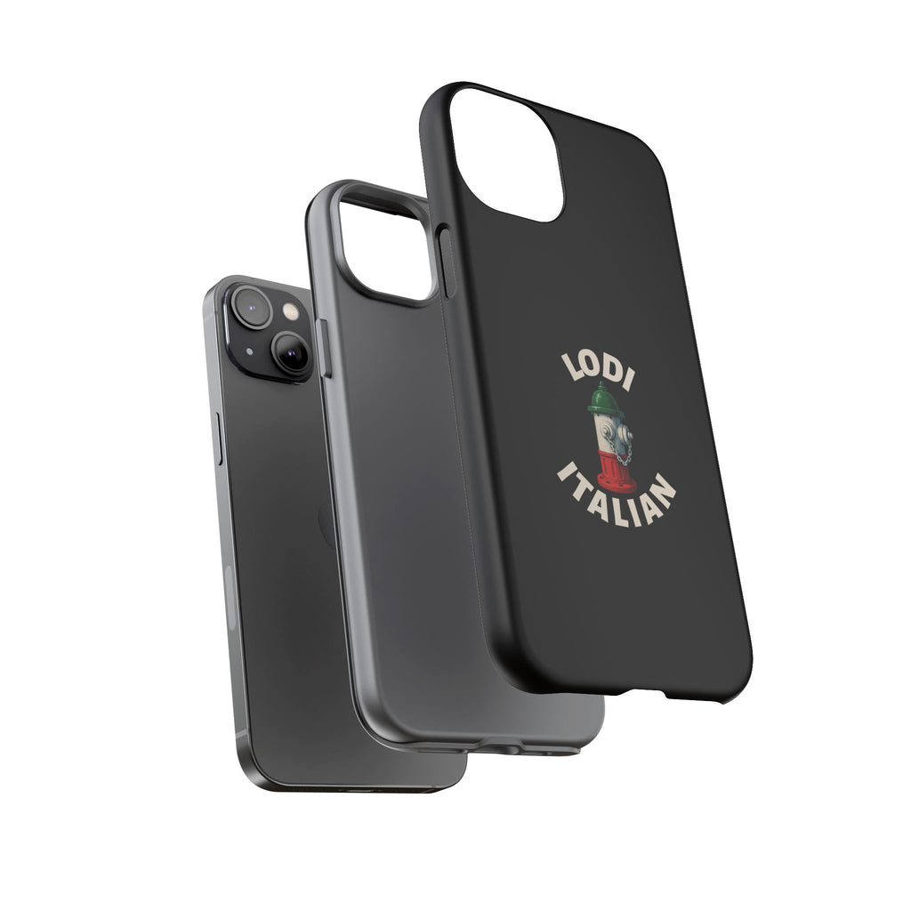 Lodi Italian Black Phone Case, Tough Cases for iPhone, Gift for Italians, Stylish Phone Cover, Unique Phone Accessory
