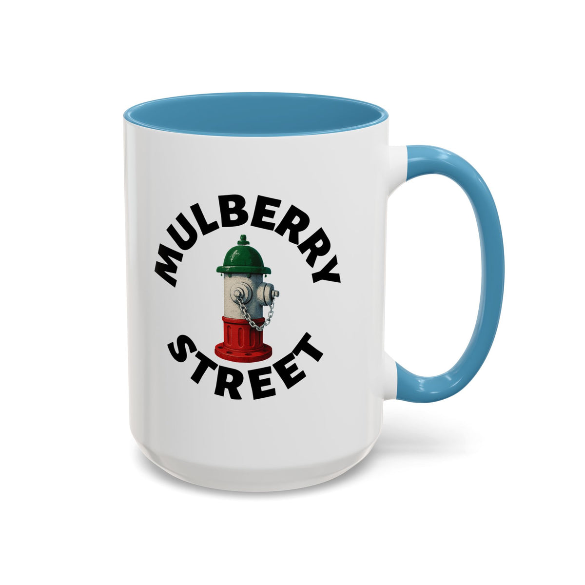 Mulberry Street Coffee Mug with Fire Hydrant Design, Unique Gift for Italians, Fun Kitchen Decor