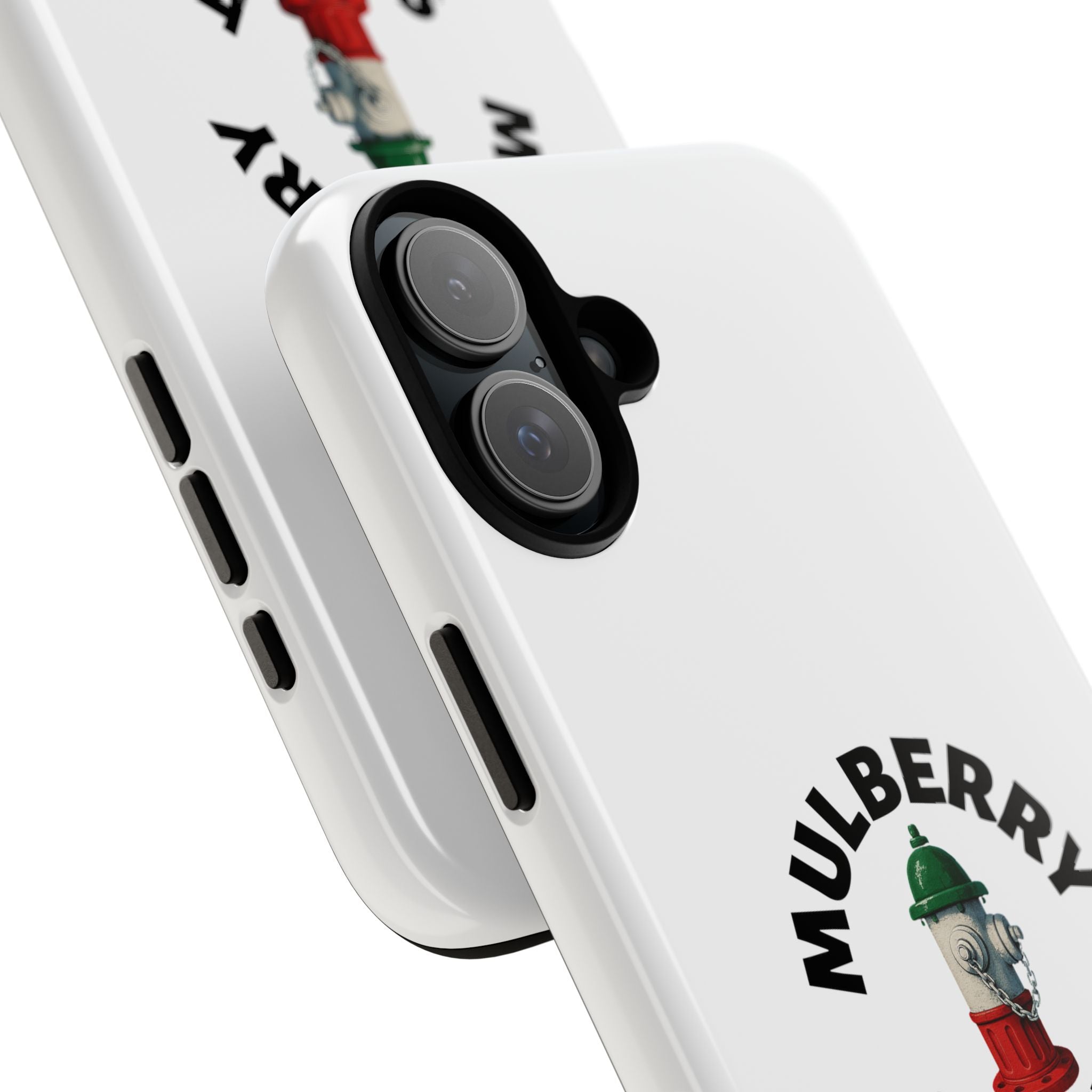 Mulberry Street White Phone Case, Urban Style Phone Cover, Tough Smartphone Case, Gift for Italian Heritage, Fun Streetwear Accessories