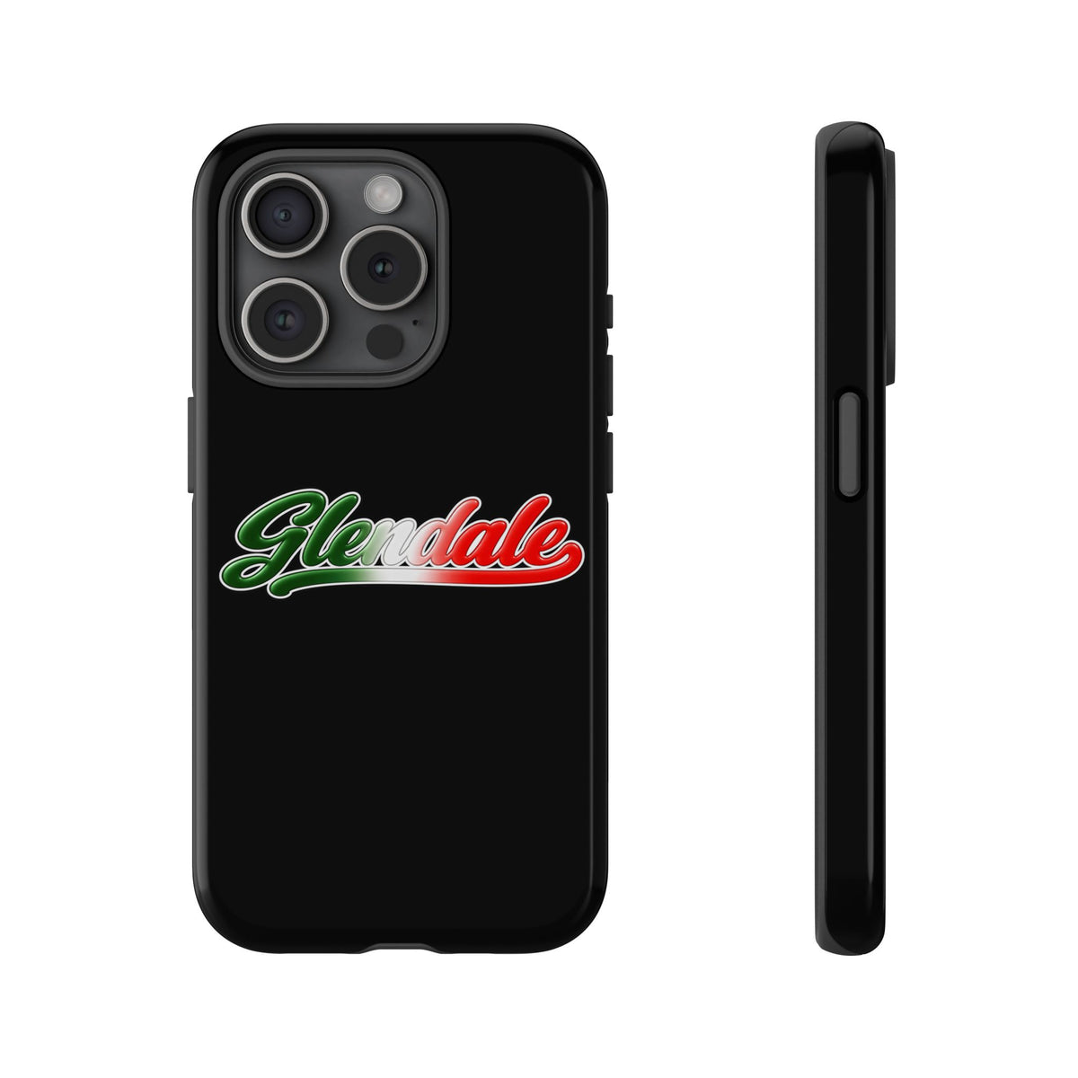 Glendale Black Phone Case, Tough Cases for iPhone, Gift for Italians, Stylish Phone Cover, Unique Phone Accessory