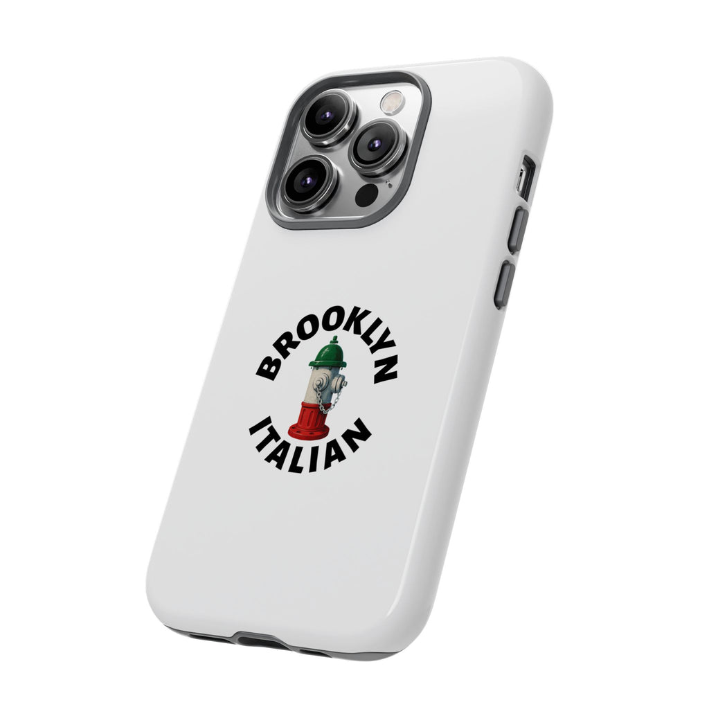 Brooklyn Italian White Phone Case, Urban Style Phone Cover, Tough Smartphone Case, Gift for Italian Heritage, Fun Streetwear Accessories