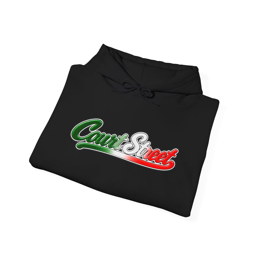 Court Street Hoodie — Italian Flag Script Pullover
