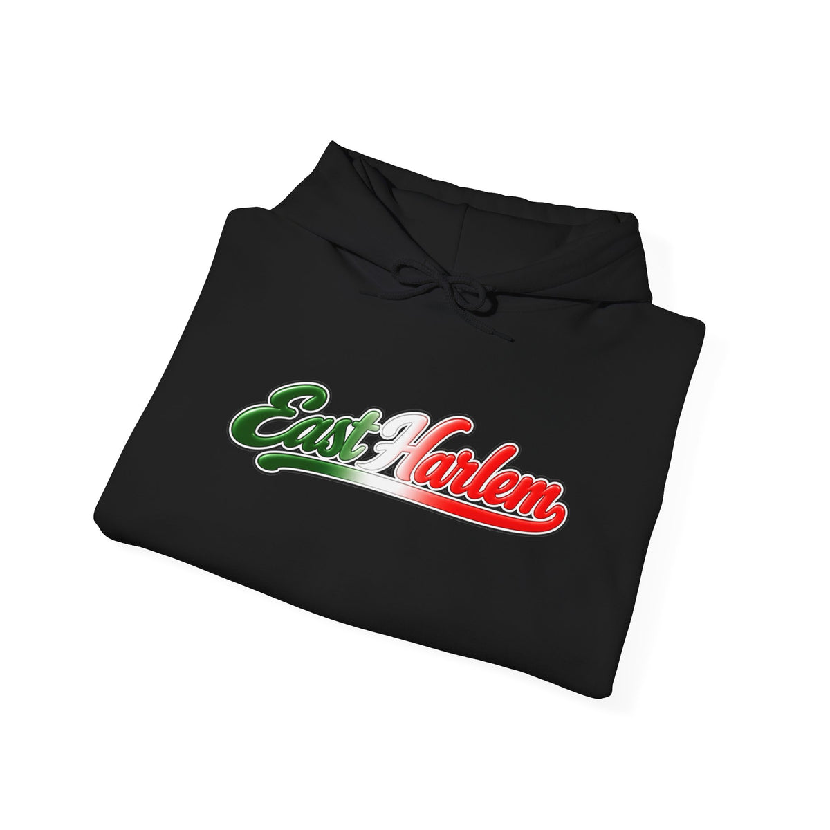 East Harlem Hoodie — Italian Flag Script Pullover