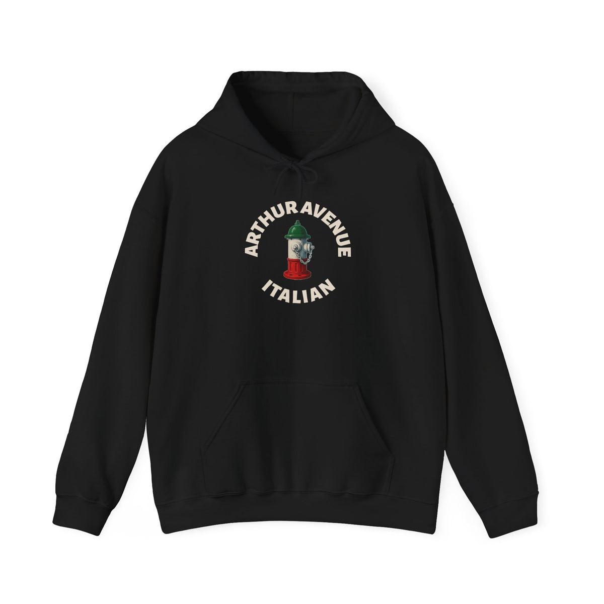 Arthur Avenue Italian Hoodie — Italian Flag Script Pullover