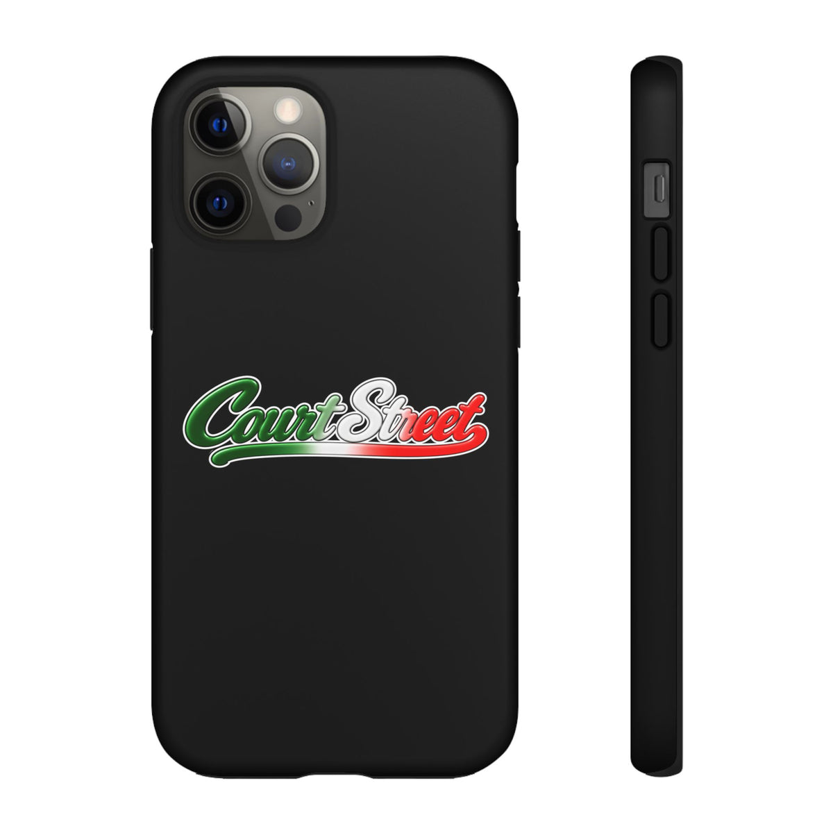 Court Street Black Phone Case, Tough Cases for iPhone, Gift for Italians, Stylish Phone Cover, Unique Phone Accessory