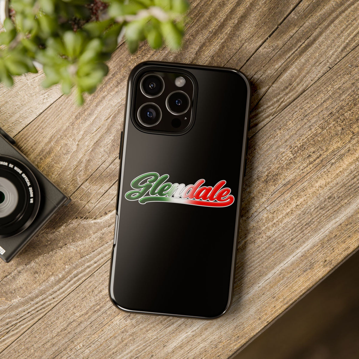 Glendale Black Phone Case, Tough Cases for iPhone, Gift for Italians, Stylish Phone Cover, Unique Phone Accessory