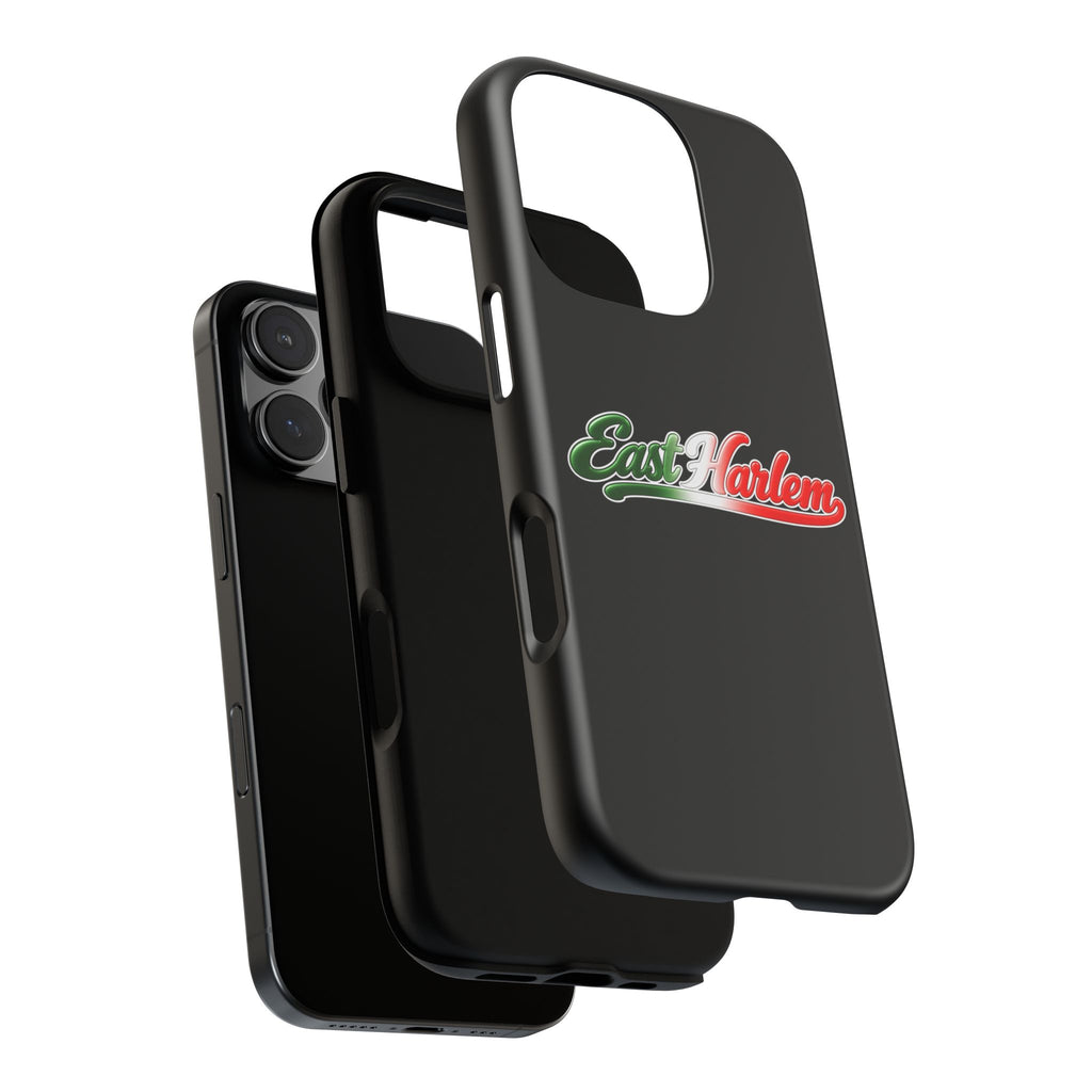 East Harlem Black Phone Case, Tough Cases for iPhone, Gift for Italians, Stylish Phone Cover, Unique Phone Accessory
