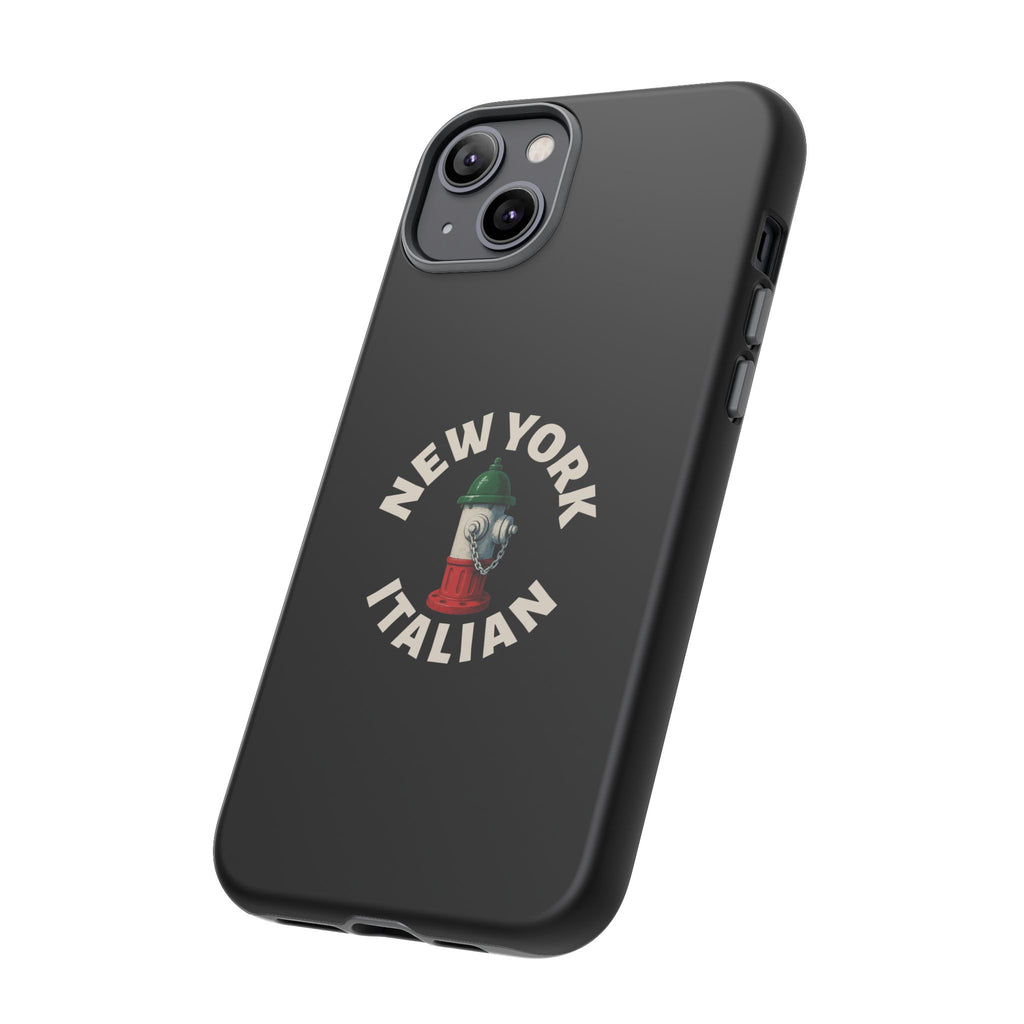 New York Italian Black Phone Case, Tough Cases for iPhone, Gift for Italians, Stylish Phone Cover, Unique Phone Accessory