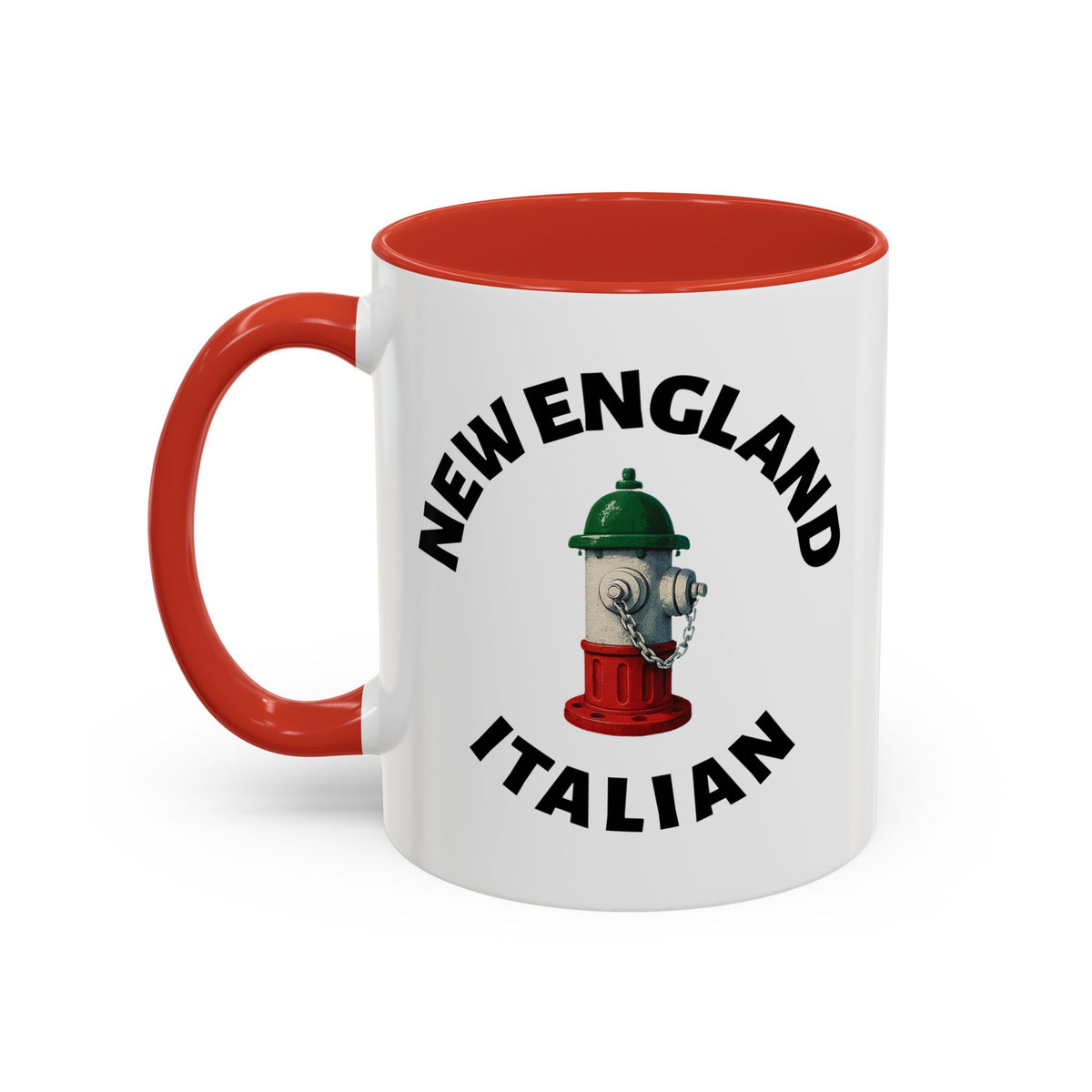 New England Coffee Mug with Fire Hydrant Design, Unique Gift for Italians, Fun Kitchen Decor