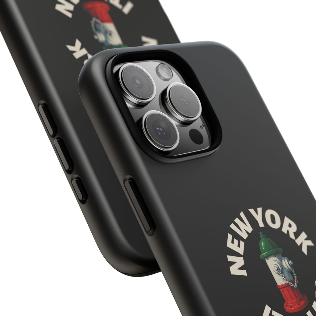 New York Italian Black Phone Case, Tough Cases for iPhone, Gift for Italians, Stylish Phone Cover, Unique Phone Accessory