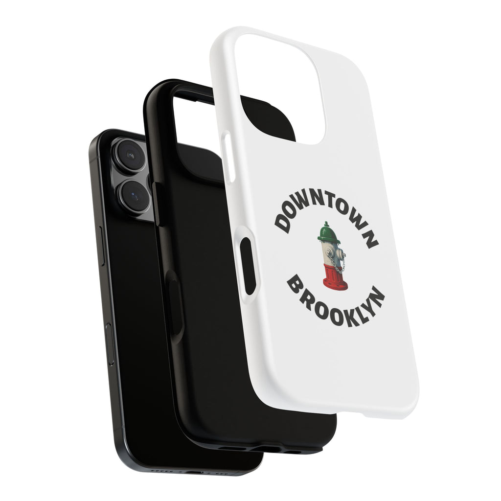 Downtown Brooklyn White Phone Case, Urban Style Phone Cover, Tough Smartphone Case, Gift for Italian Heritage, Fun Streetwear Accessories