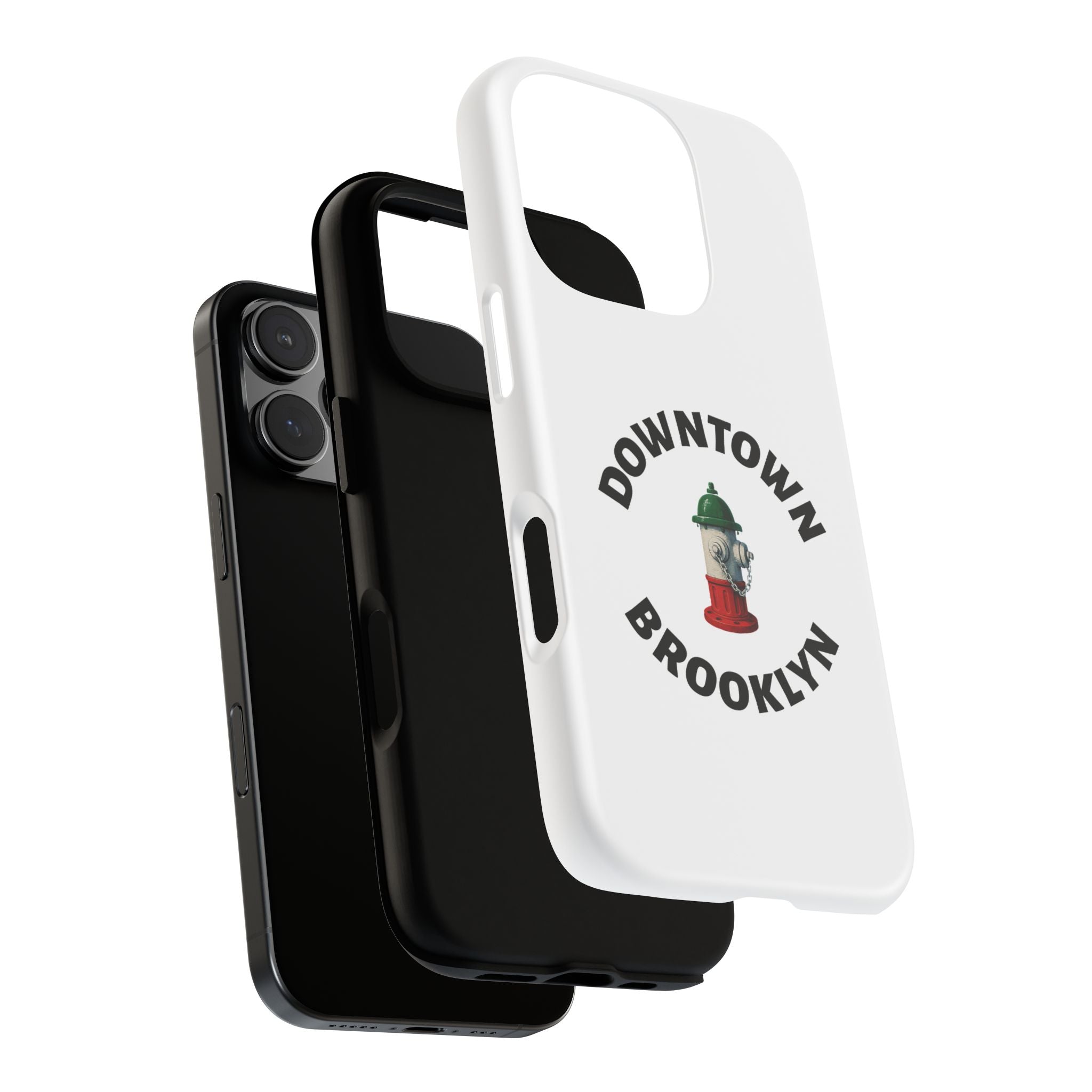 Downtown Brooklyn White Phone Case, Urban Style Phone Cover, Tough Smartphone Case, Gift for Italian Heritage, Fun Streetwear Accessories