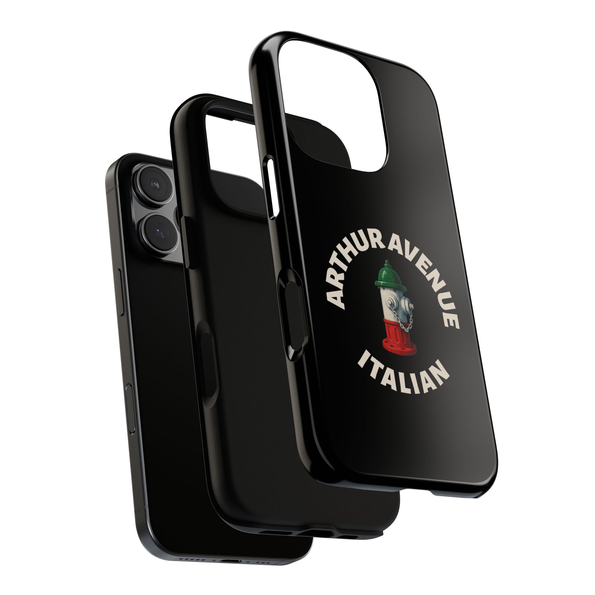 Arthur Avenue Italian Black Phone Case, Tough Cases for iPhone, Gift for Italians, Stylish Phone Cover, Unique Phone Accessory