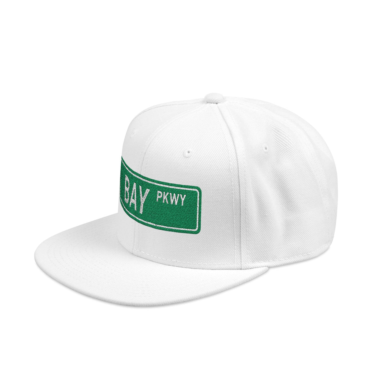 Bay PKWY Embroidered Snapback Hat | Street Sign Patch Cap