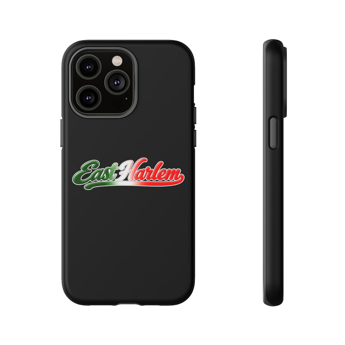 East Harlem Black Phone Case, Tough Cases for iPhone, Gift for Italians, Stylish Phone Cover, Unique Phone Accessory