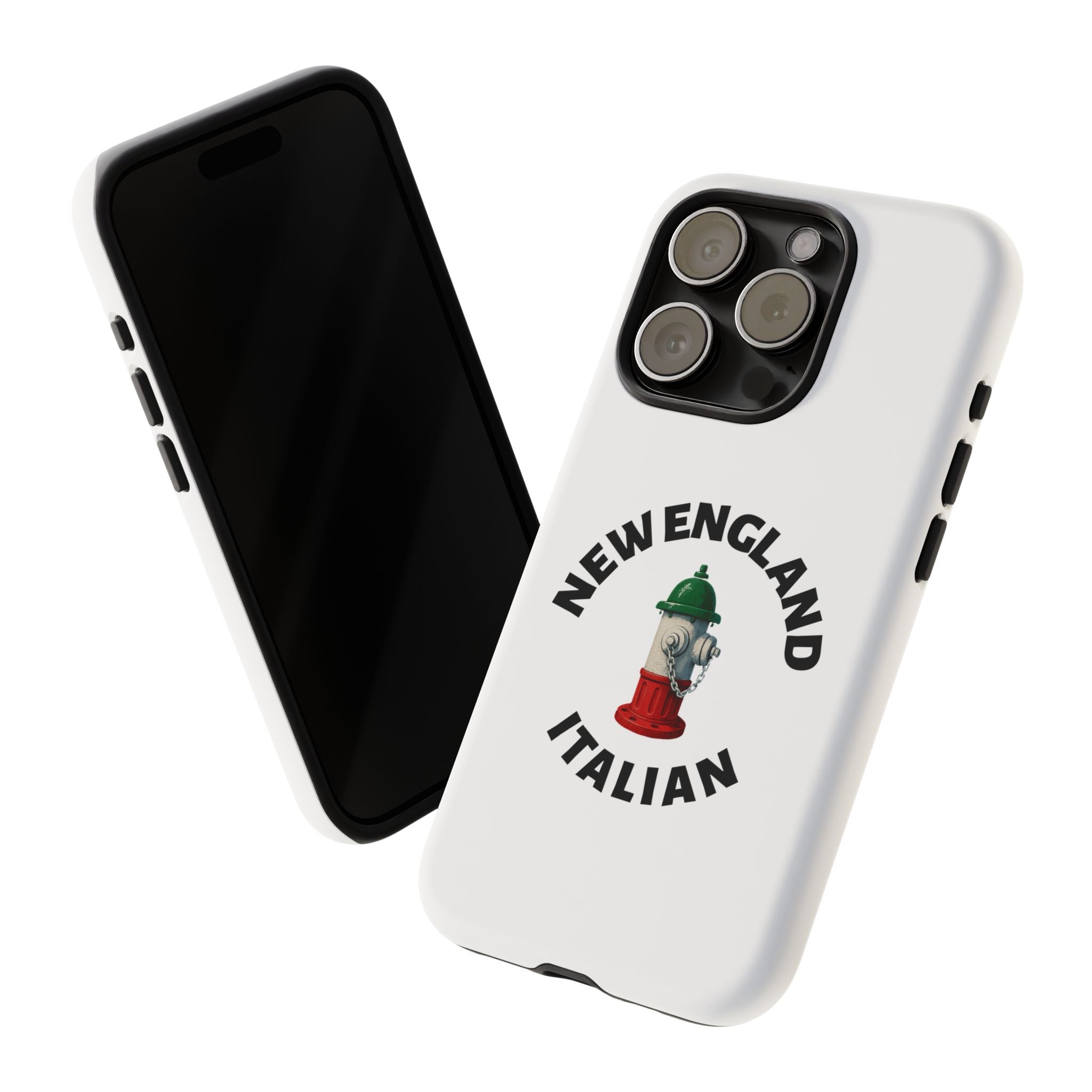 New England Italian White Phone Case, Urban Style Phone Cover, Tough Smartphone Case, Gift for Italian Heritage, Fun Streetwear Accessories