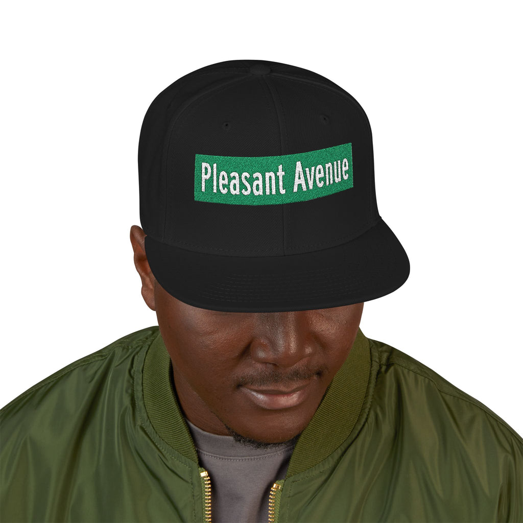 Pleasant Avenue Italian Embroidered Snapback Hat | Street Sign Patch Cap