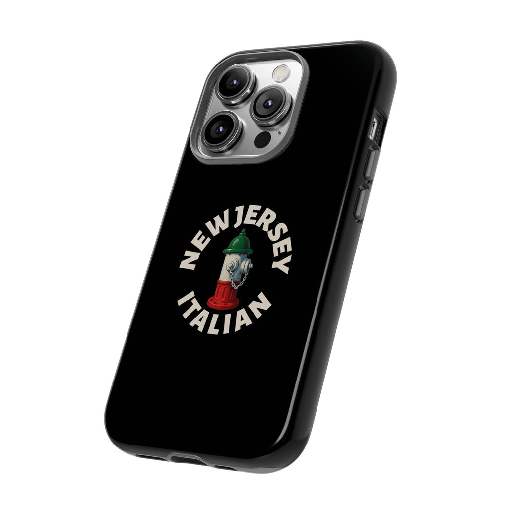 New Jersey Italian Black Phone Case, Tough Cases for iPhone, Gift for Italians, Stylish Phone Cover, Unique Phone Accessory