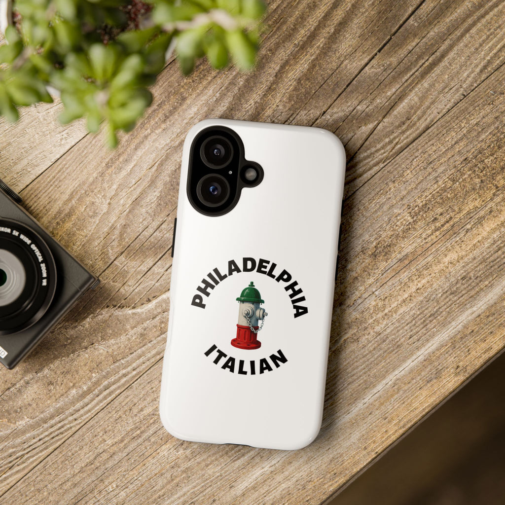 Philadelphia Italian White Phone Case, Urban Style Phone Cover, Tough Smartphone Case, Gift for Italian Heritage, Fun Streetwear Accessories