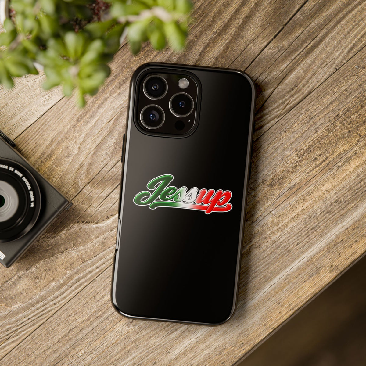 Jessup Black Phone Case, Tough Cases for iPhone, Gift for Italians, Stylish Phone Cover, Unique Phone Accessory