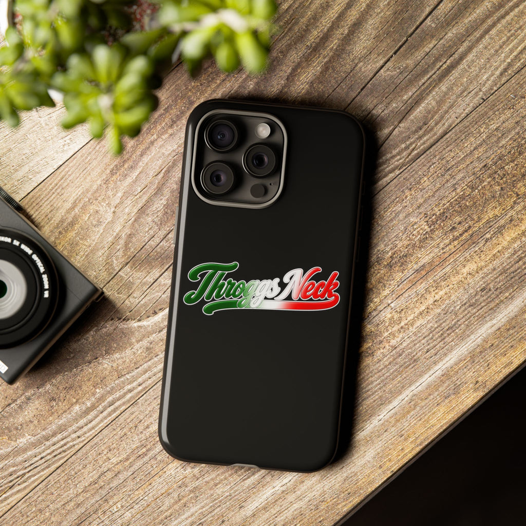 Throggs Neck Black Phone Case, Tough Cases for iPhone, Gift for Italians, Stylish Phone Cover, Unique Phone Accessory
