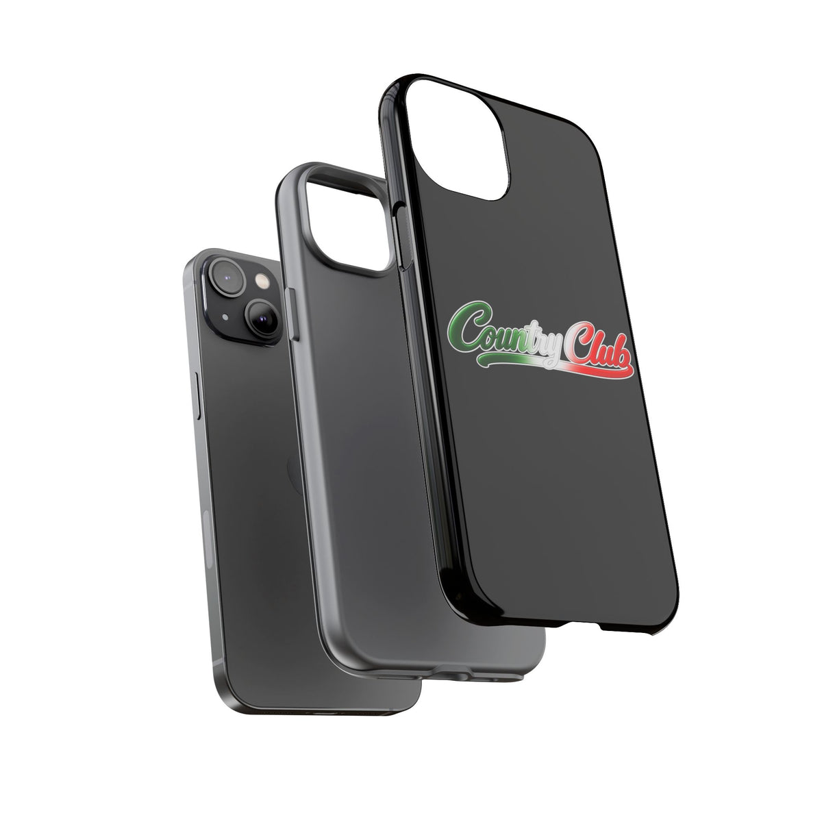 Country Club Black Phone Case, Tough Cases for iPhone, Gift for Italians, Stylish Phone Cover, Unique Phone Accessory