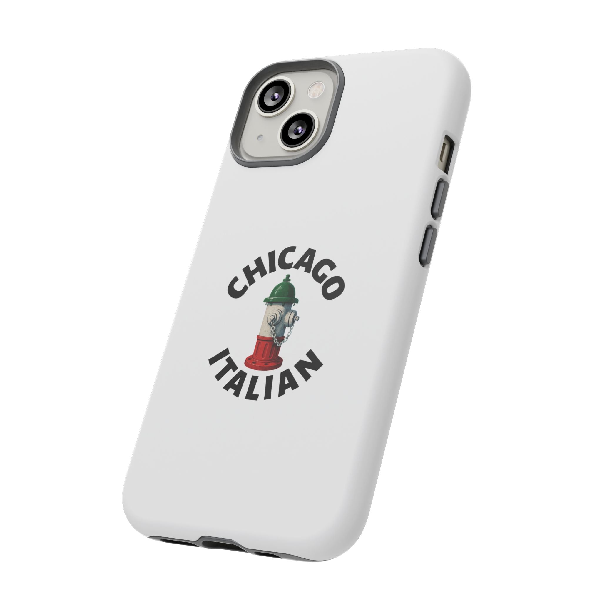 Chicago Italian White Phone Case, Urban Style Phone Cover, Tough Smartphone Case, Gift for Italian Heritage, Fun Streetwear Accessories