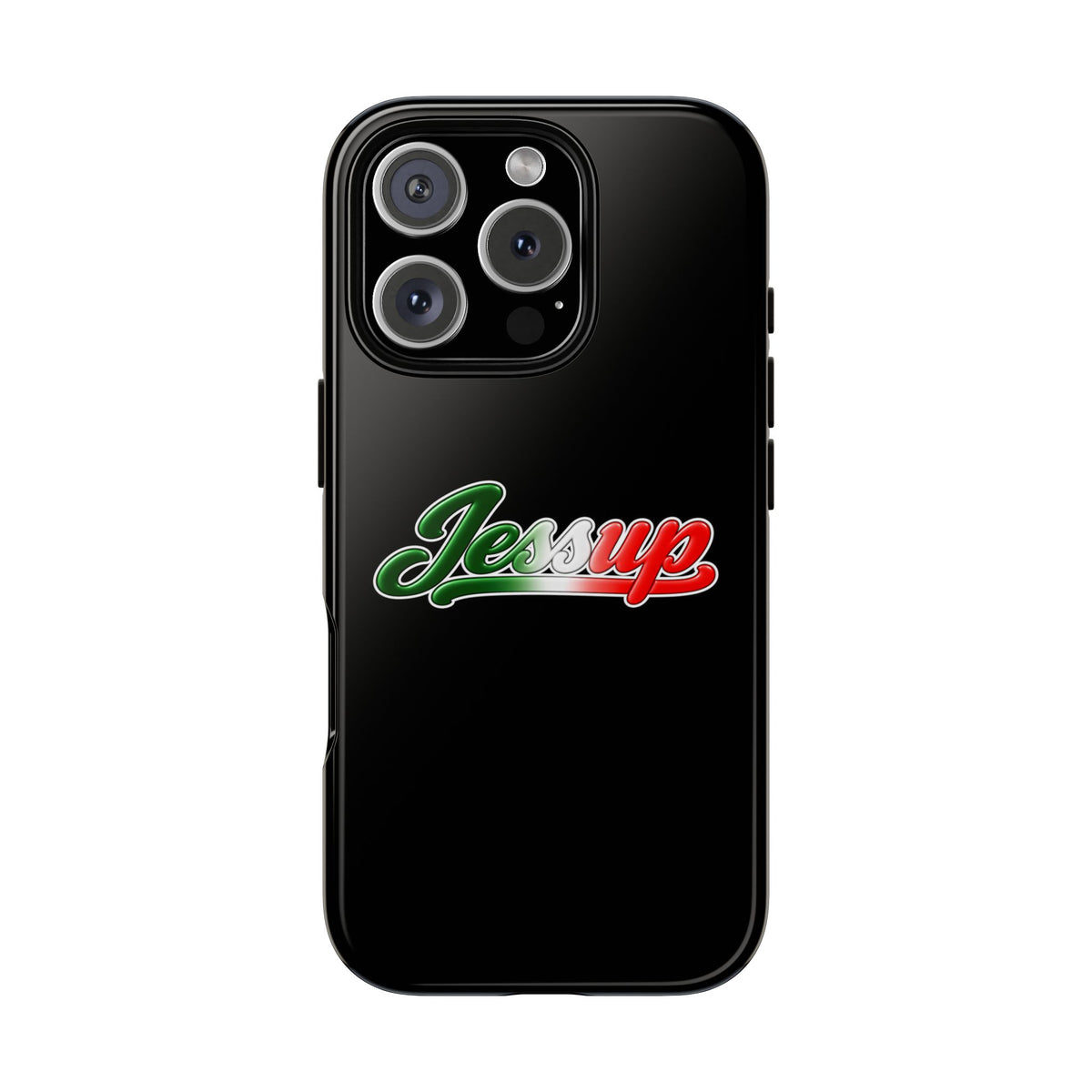 Jessup Black Phone Case, Tough Cases for iPhone, Gift for Italians, Stylish Phone Cover, Unique Phone Accessory