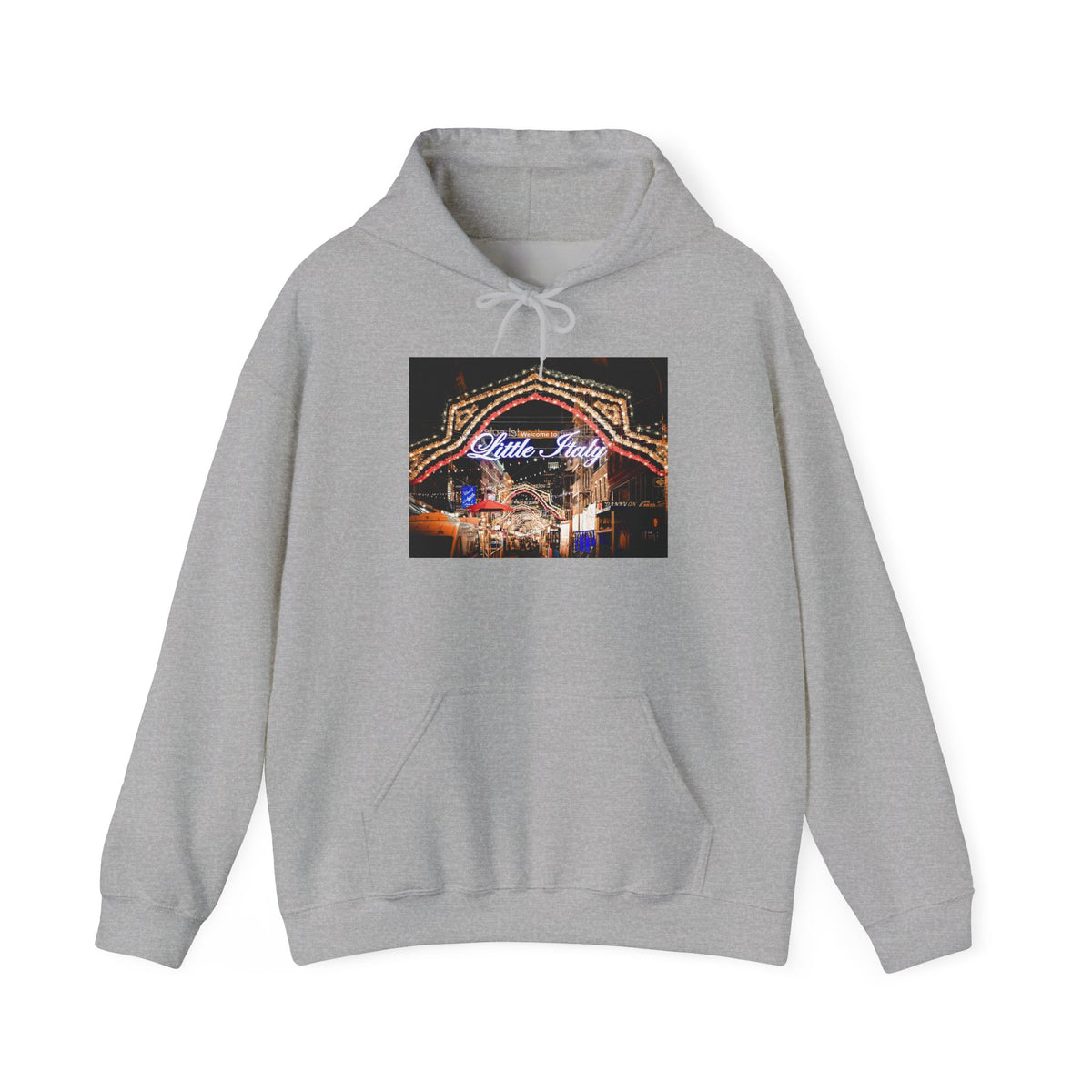 Little Italy Hoodie — Italian Flag Script Pullover