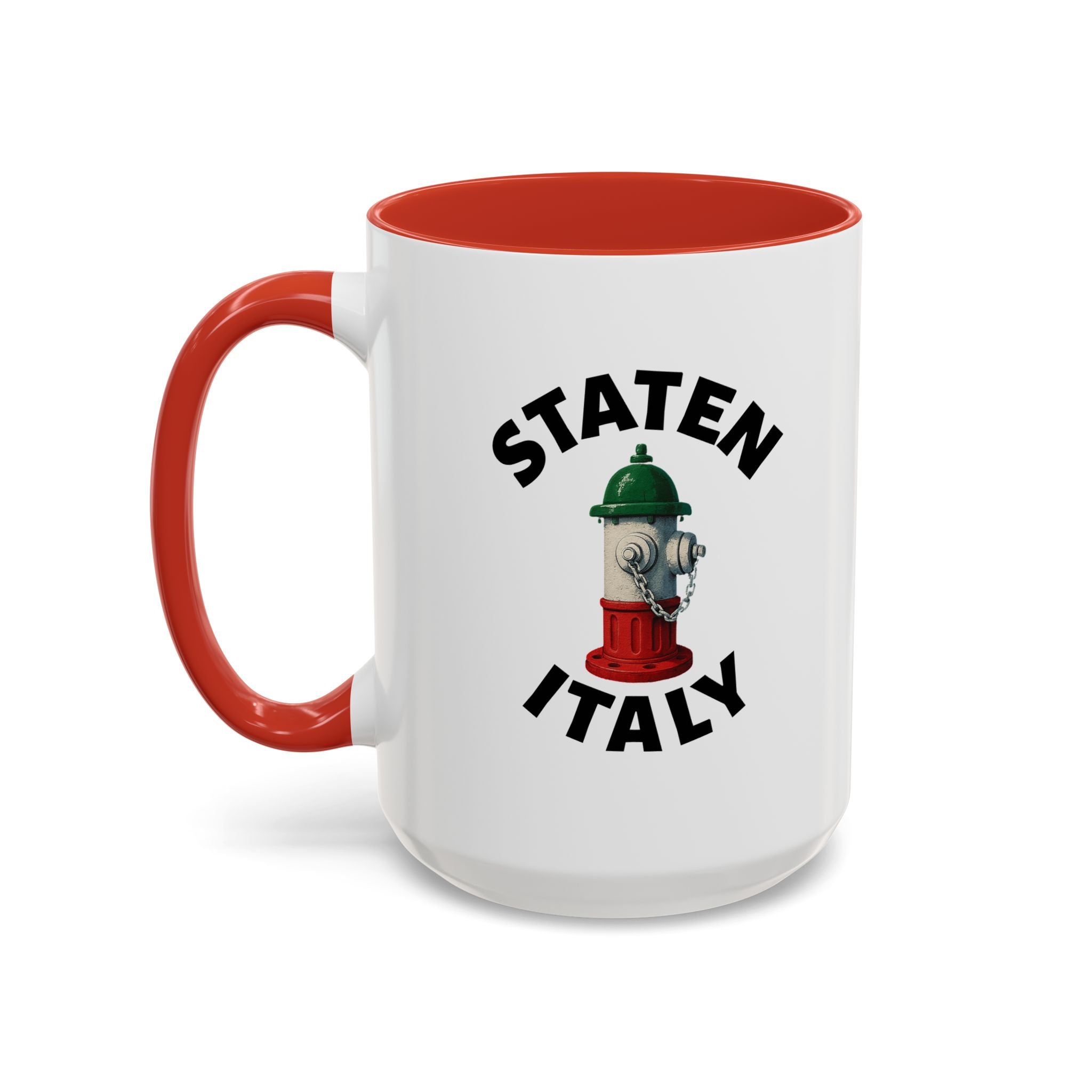 Staten Italy Coffee Mug with Fire Hydrant Design, Unique Gift for Italians, Fun Kitchen Decor