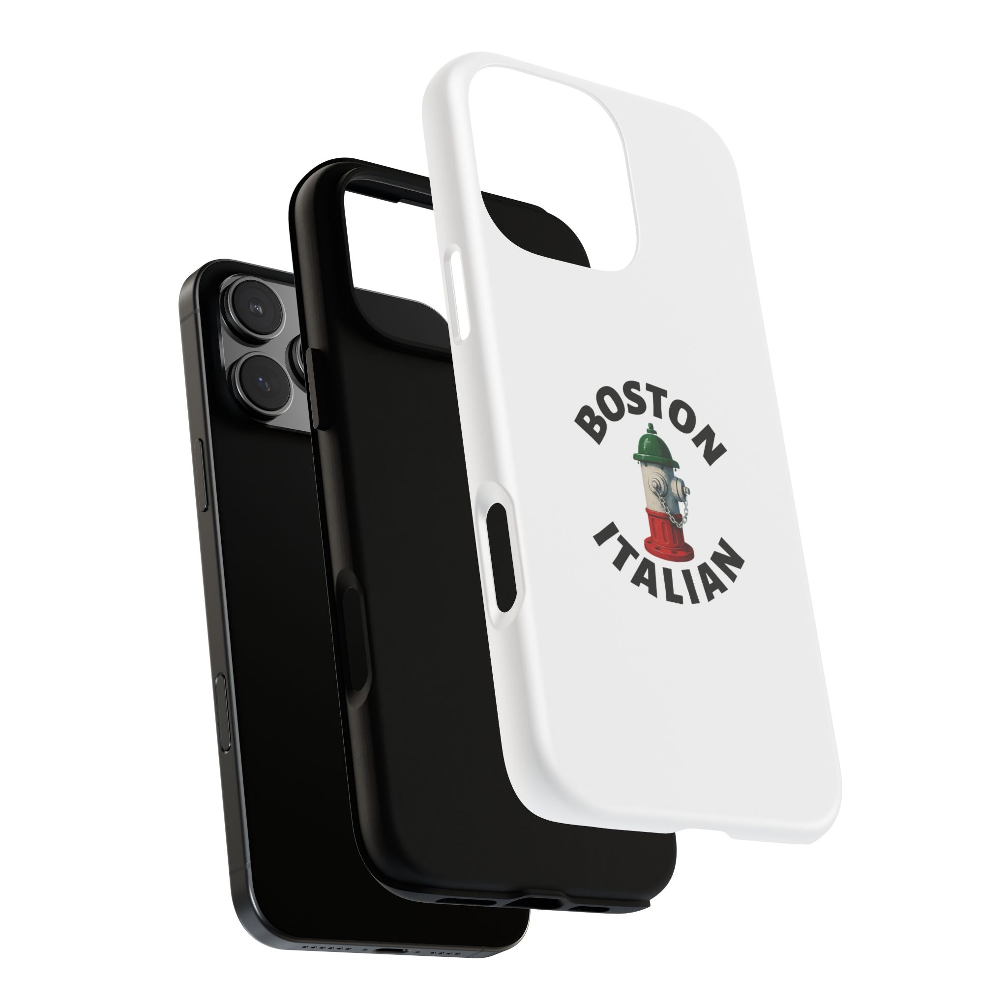 Boston Italian White Phone Case, Urban Style Phone Cover, Tough Smartphone Case, Gift for Italian Heritage, Fun Streetwear Accessories