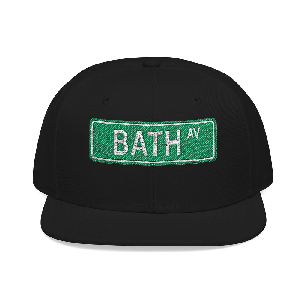 Bath AV Italian Embroidered Snapback Hat | Street Sign Patch Cap