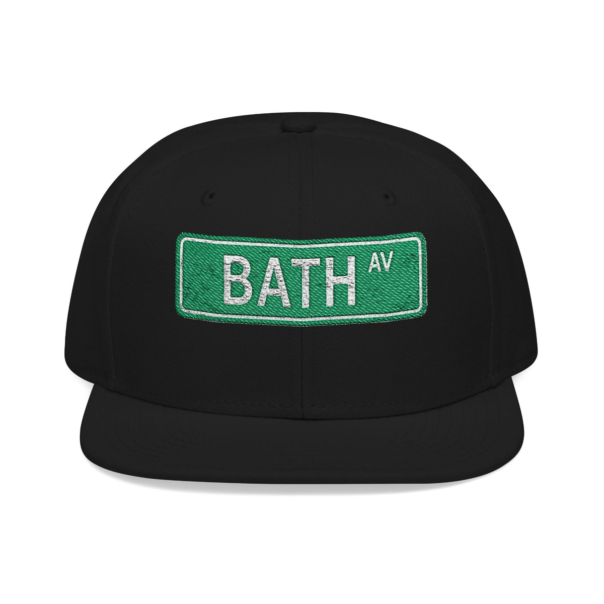 Bath AV Italian Embroidered Snapback Hat | Street Sign Patch Cap