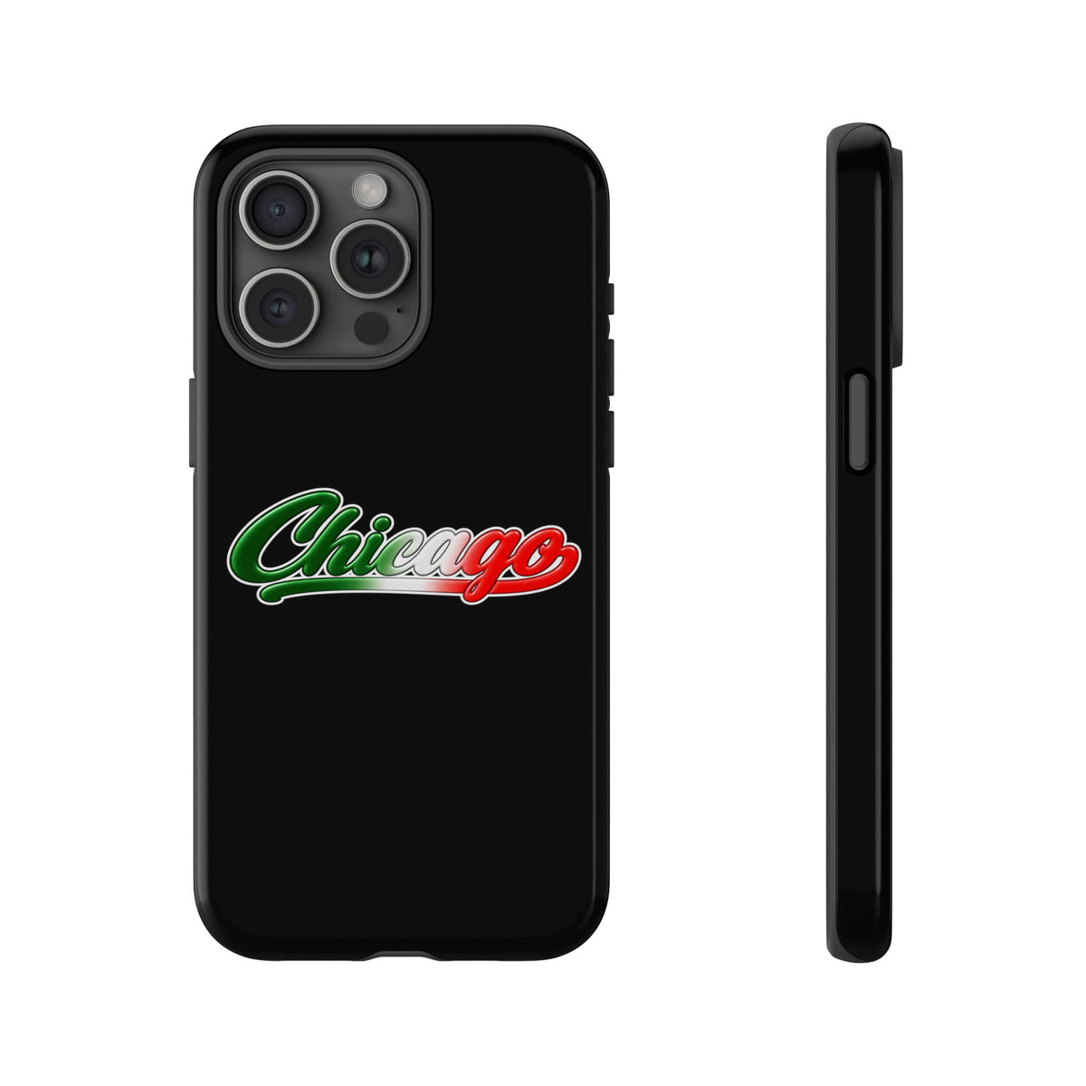 Chicago Black Phone Case, Tough Cases for iPhone, Gift for Italians, Stylish Phone Cover, Unique Phone Accessory