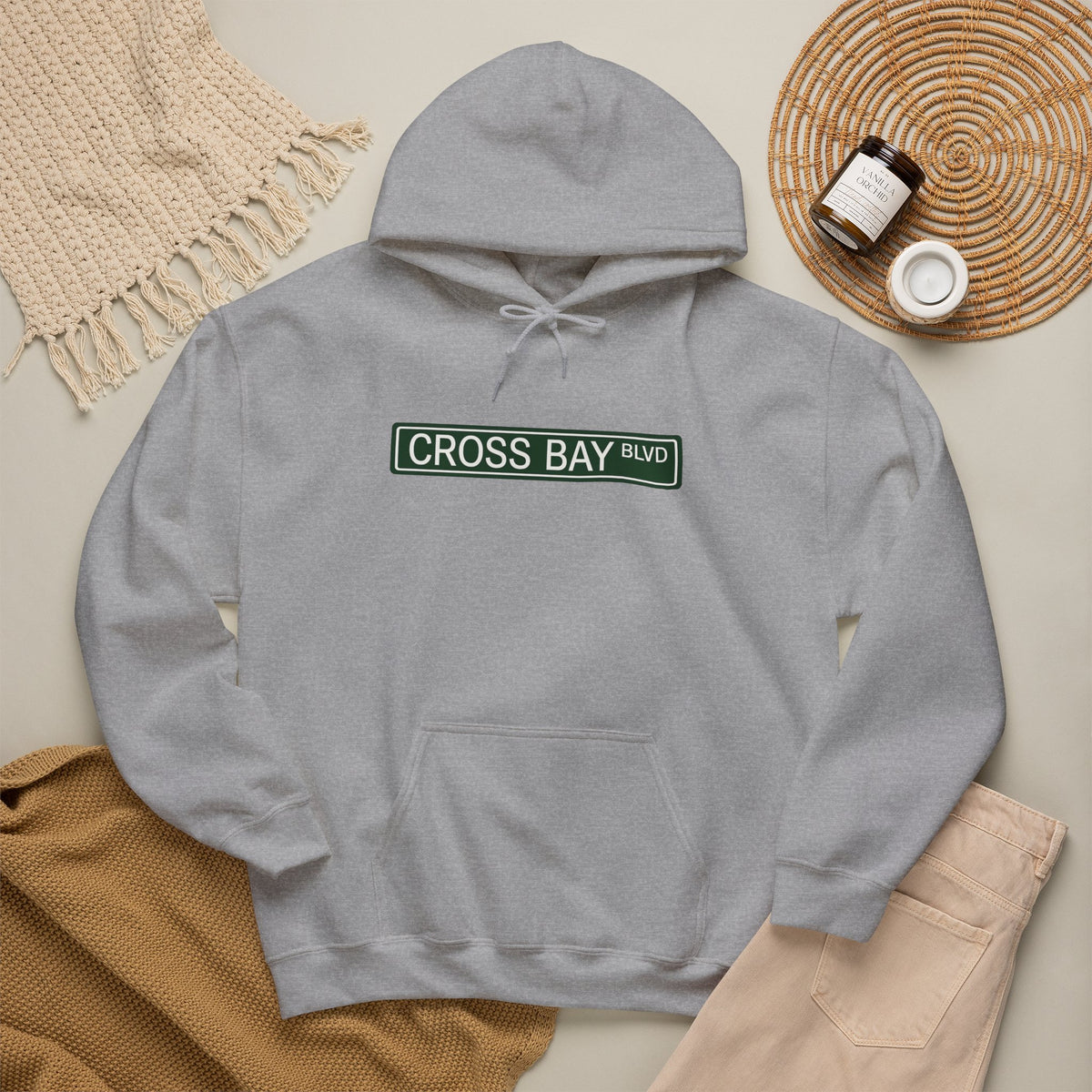 Cross Bay BLVD Hoodie — Italian Flag Script Pullover