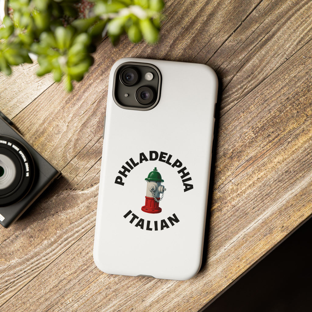 Philadelphia Italian White Phone Case, Urban Style Phone Cover, Tough Smartphone Case, Gift for Italian Heritage, Fun Streetwear Accessories