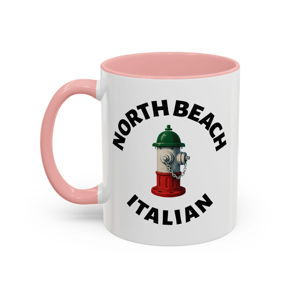 North Beach Coffee Mug with Fire Hydrant Design, Unique Gift for Italians, Fun Kitchen Decor