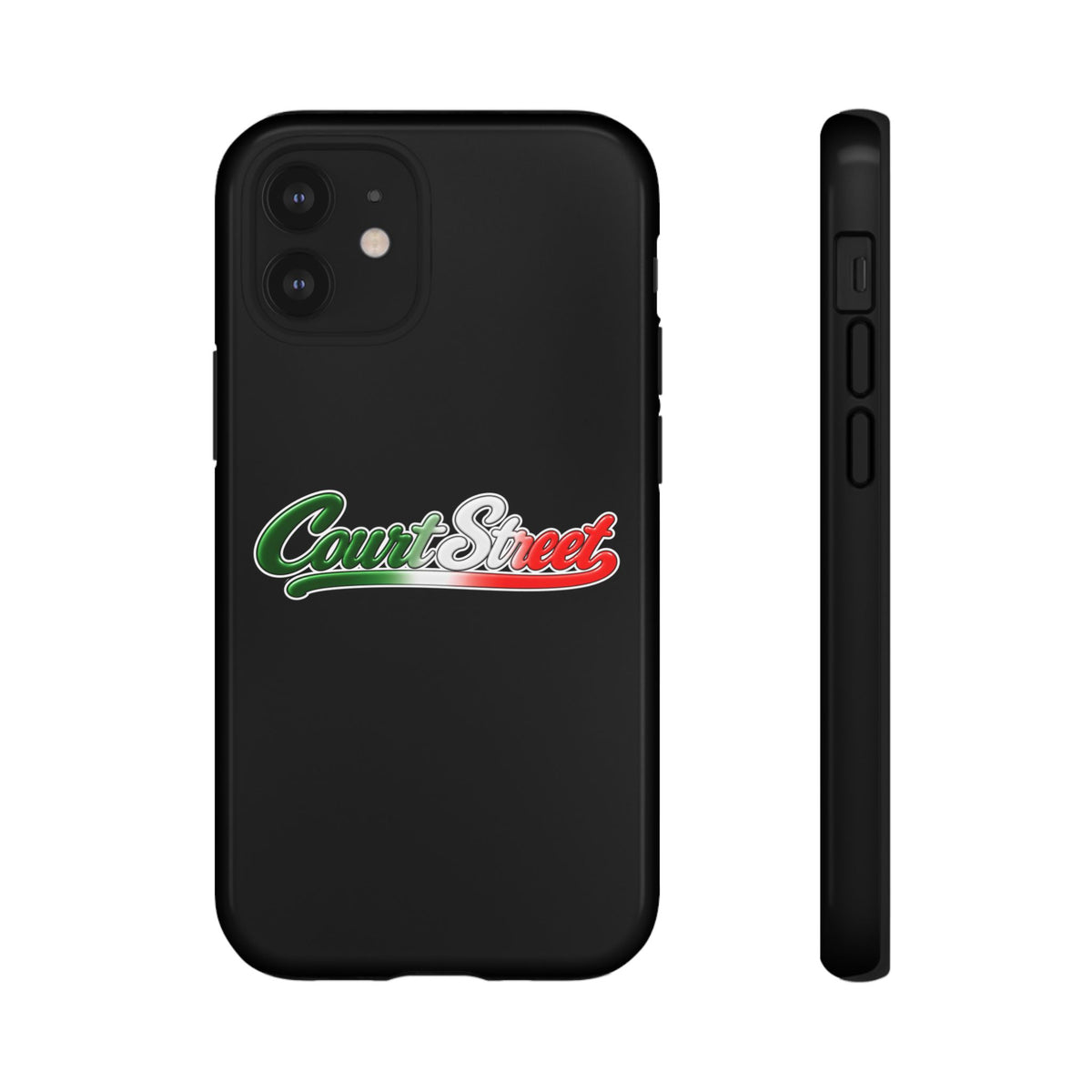 Court Street Black Phone Case, Tough Cases for iPhone, Gift for Italians, Stylish Phone Cover, Unique Phone Accessory