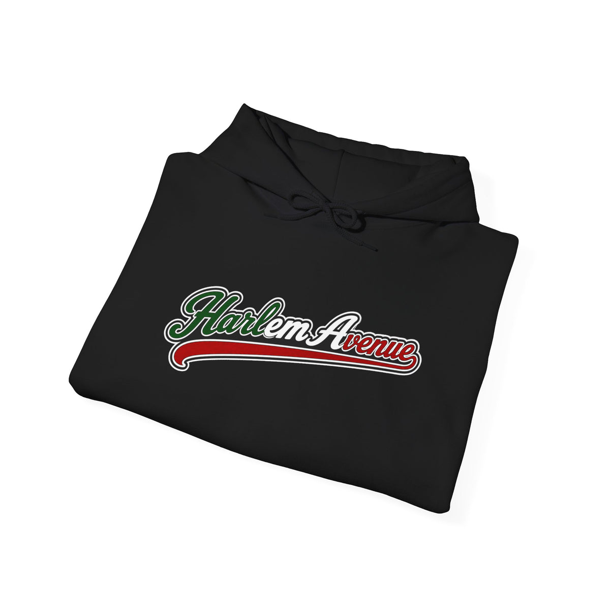 Harlem Avenue Hoodie — Italian Flag Script Pullover