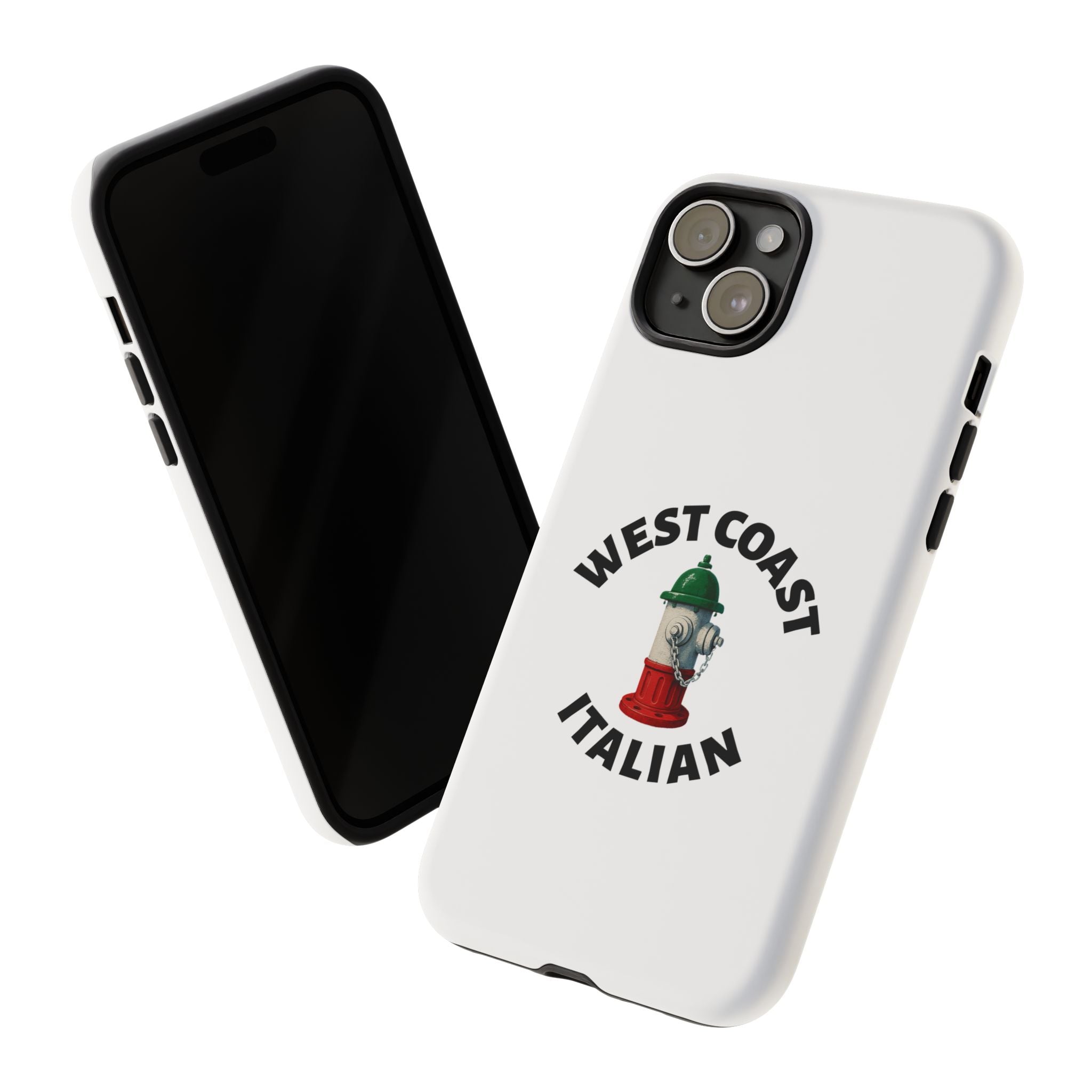 West Coast Italian White Phone Case, Urban Style Phone Cover, Tough Smartphone Case, Gift for Italian Heritage, Fun Streetwear Accessories