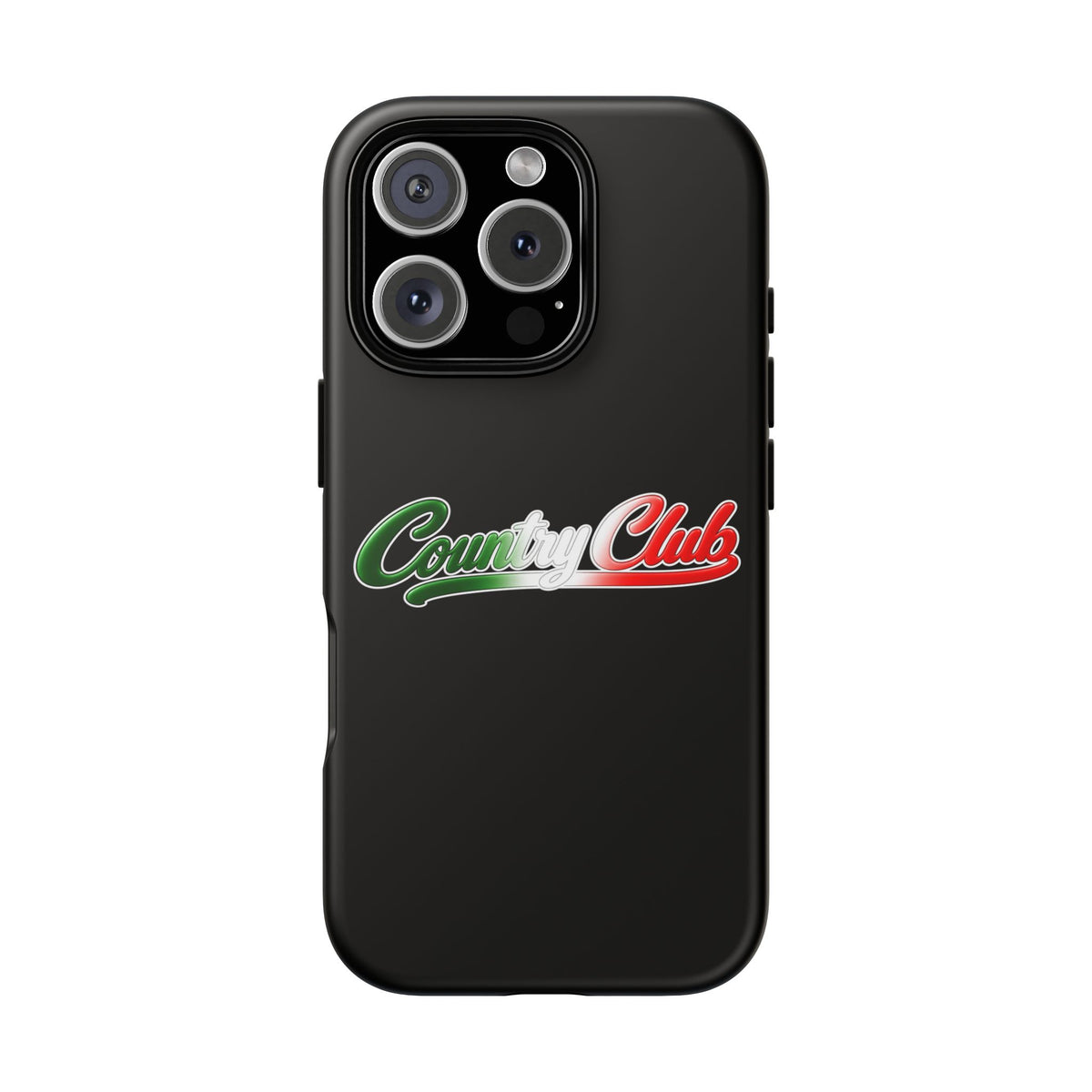 Country Club Black Phone Case, Tough Cases for iPhone, Gift for Italians, Stylish Phone Cover, Unique Phone Accessory