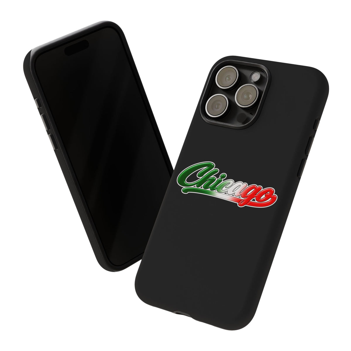 Chicago Black Phone Case, Tough Cases for iPhone, Gift for Italians, Stylish Phone Cover, Unique Phone Accessory