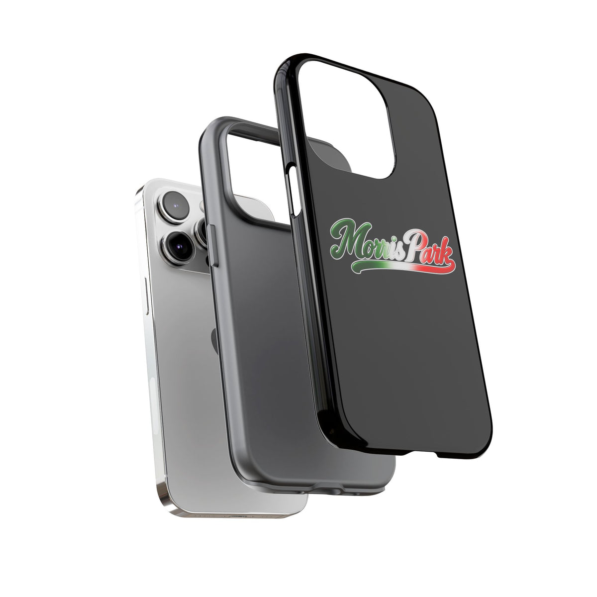 Morris Park Black Phone Case, Tough Cases for iPhone, Gift for Italians, Stylish Phone Cover, Unique Phone Accessory