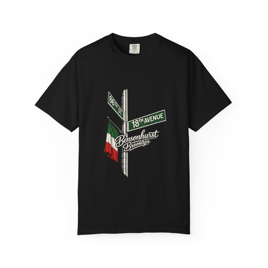 Bensonhurst 18th Ave with Italian Flag Tee | Street Style, Unisex Fashion, Comfortable Casual Wear