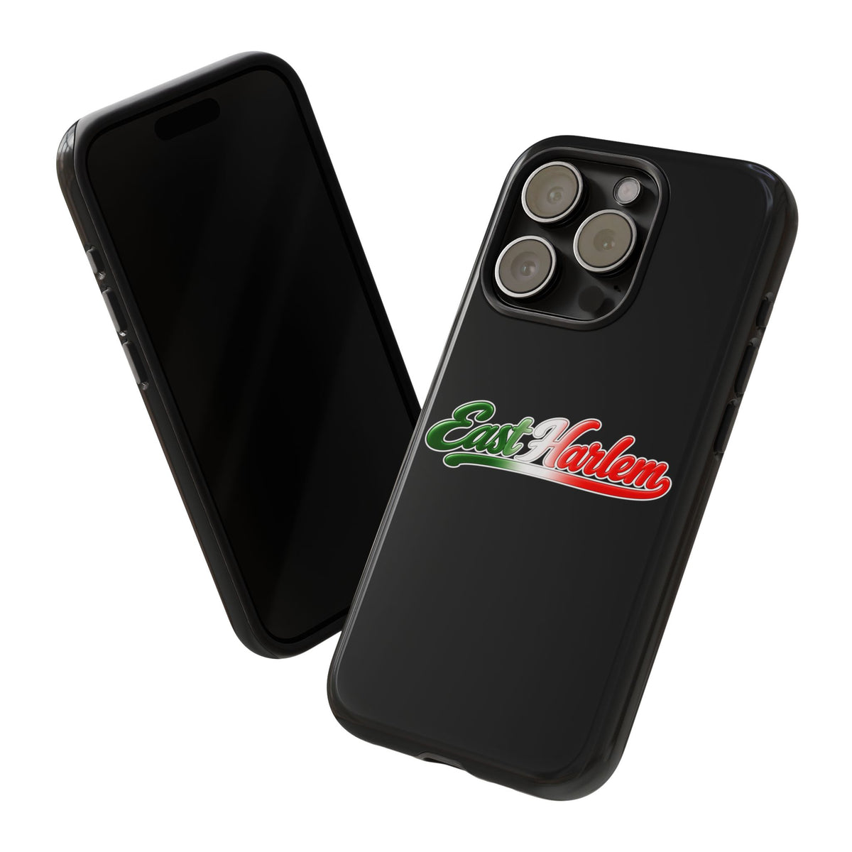 East Harlem Black Phone Case, Tough Cases for iPhone, Gift for Italians, Stylish Phone Cover, Unique Phone Accessory