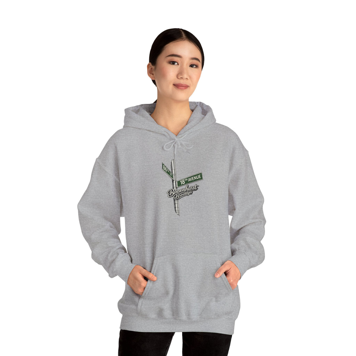 Bensonhurst Brooklyn Hoodie — Italian Flag Script Pullover